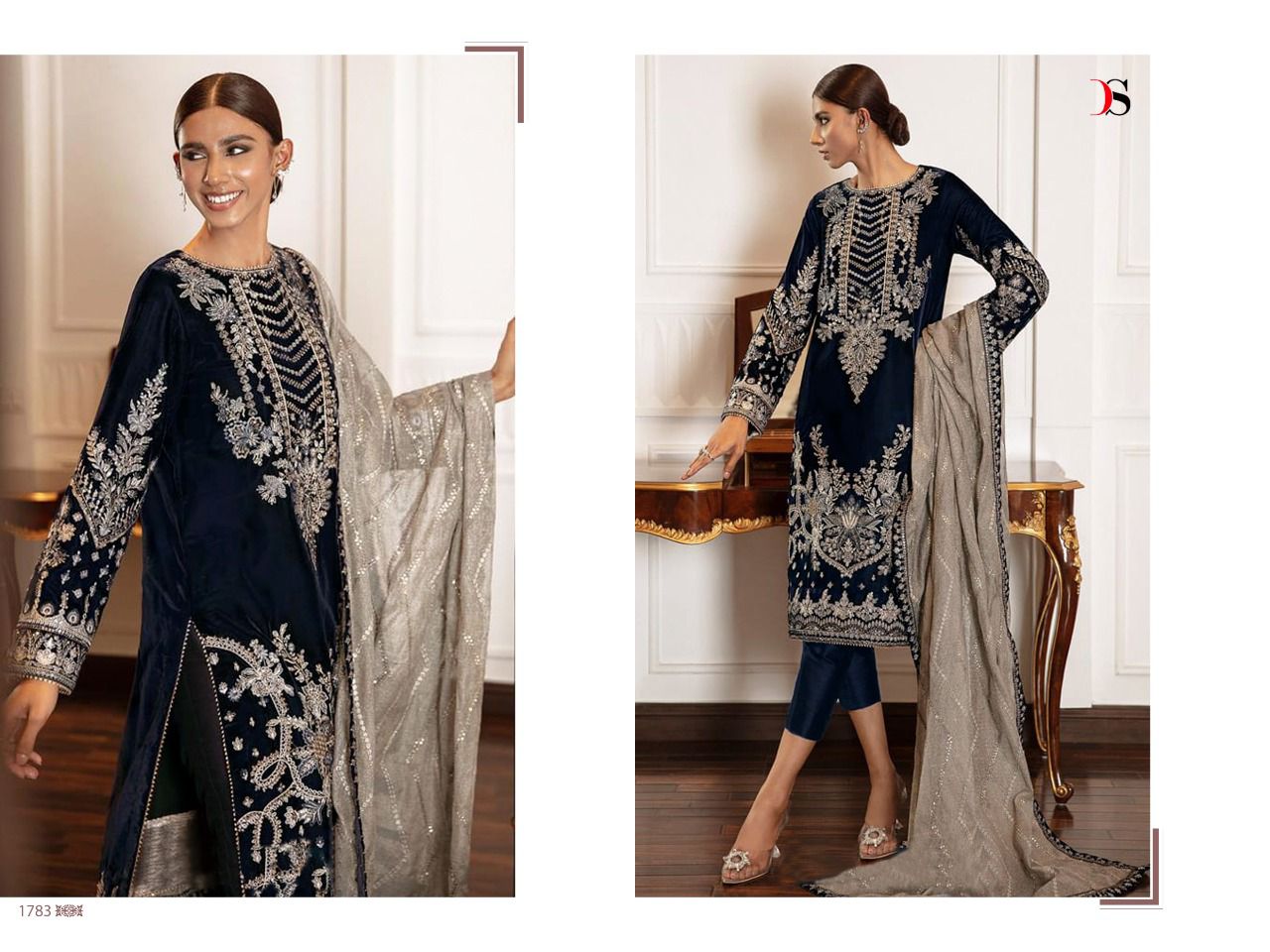 Deepsy Baroque Velvet New Exclusive Wear Fancy Embroidery Pakistani Salwar Suits Collection